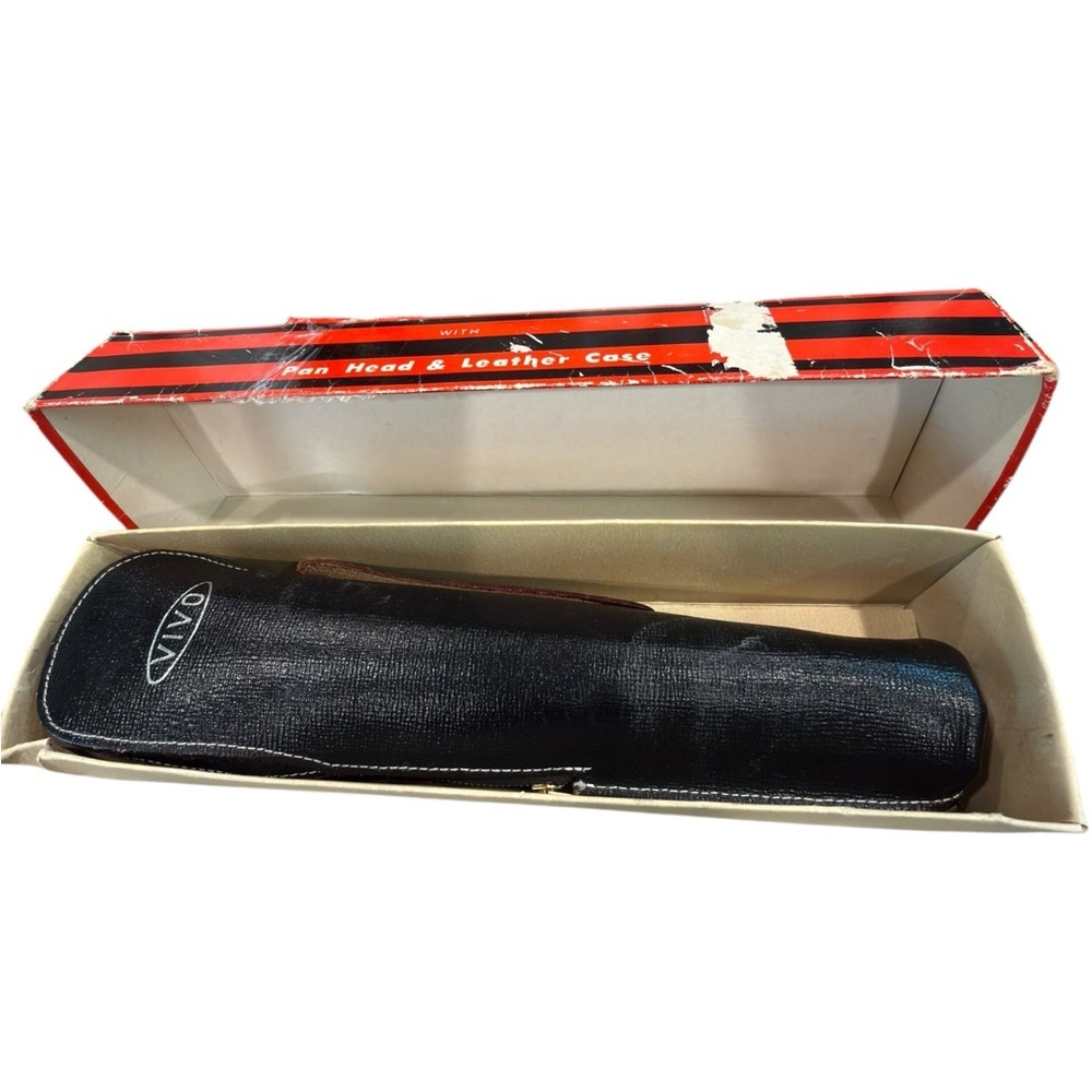 Vivo 9-Section Tripod Pan Head Leather Case Vintage Box Collectible photography